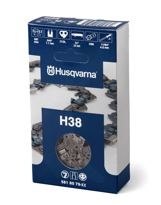 Husqvarna H38 12 Inch Chainsaw Chain Replacement, 3/8" Mini Pixel Pitch, .043" Gauge, and 45 Drive Links