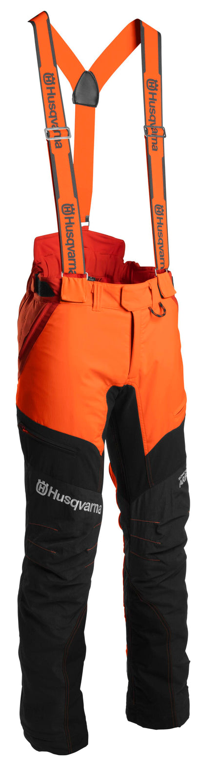 Husqvarna 598967046 Husqvarna Technical Xtreme Arbor Chainsaw Pant 28- to 30-Inch, Chainsaw Safety Equipment with 6 Layers, Adjustable Suspenders, Orange